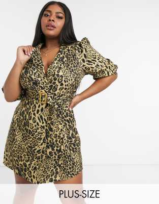 leopard print blazer dress