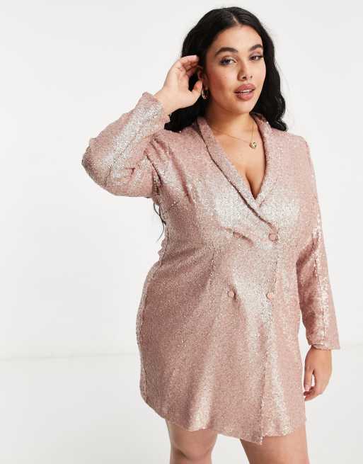 Plus size store sequin blazer dress