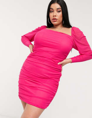 hot pink plus dress