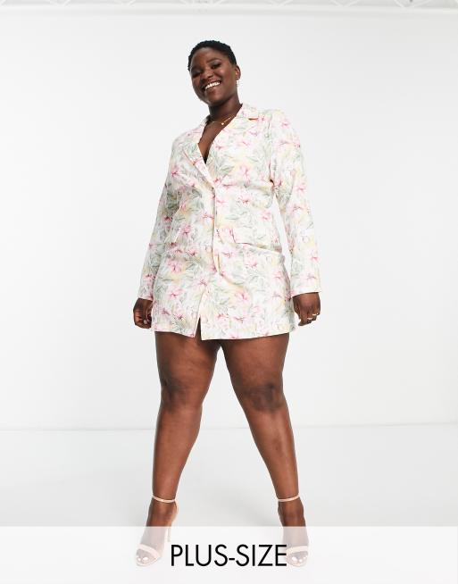 Onrustig Souvenir delicaat Saint Genies Plus tailored blazer dress in floral print | ASOS