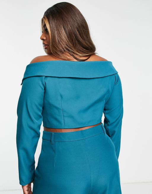 Turquoise on sale cropped jacket