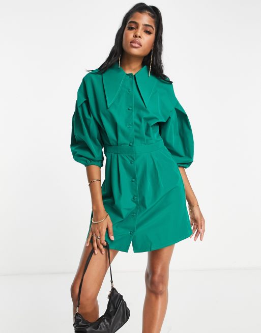 Saint Genies Robe chemise col tendance Vert ASOS