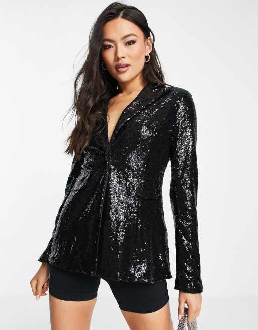 Sequin on sale black blazer