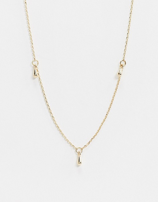 Saint Lola gold plated 3 chain drop necklace
