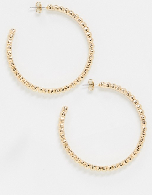 Saint Lola gold plated textured hoop earrings