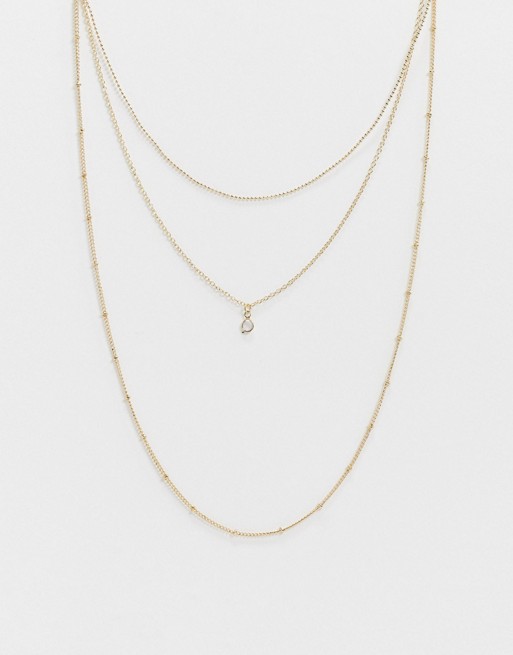 Saint Lola gold plated triple chain necklace