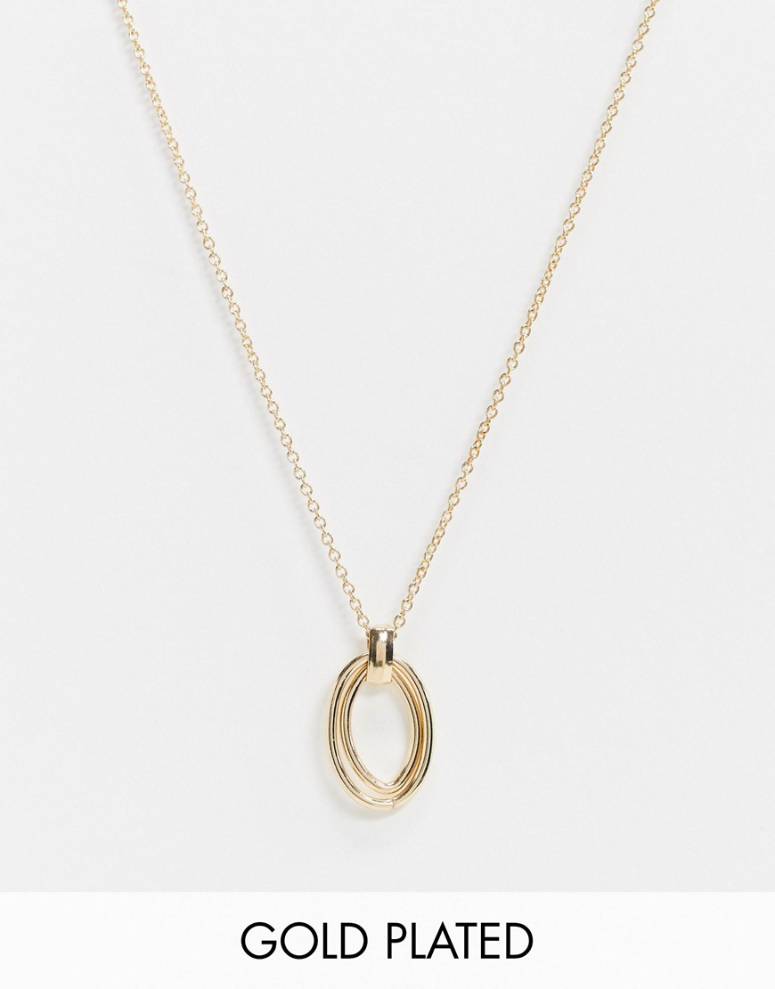 Saint Lola – Guldpläterat halsband med ovalt hängsmycke