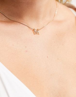 Saint Lola – Halskette mit „Love“-Schriftzug in Goldfarbton-Goldfarben