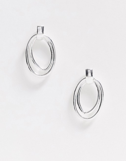 Saint Lola silver plated double hoop earrings