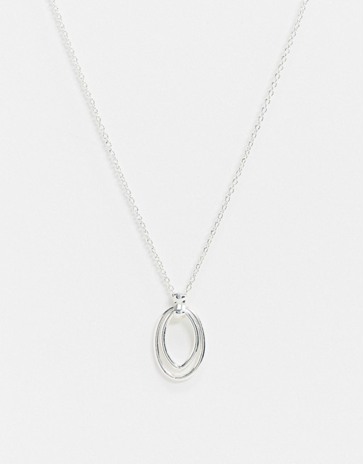 Saint Lola silver plated oval pendant necklace