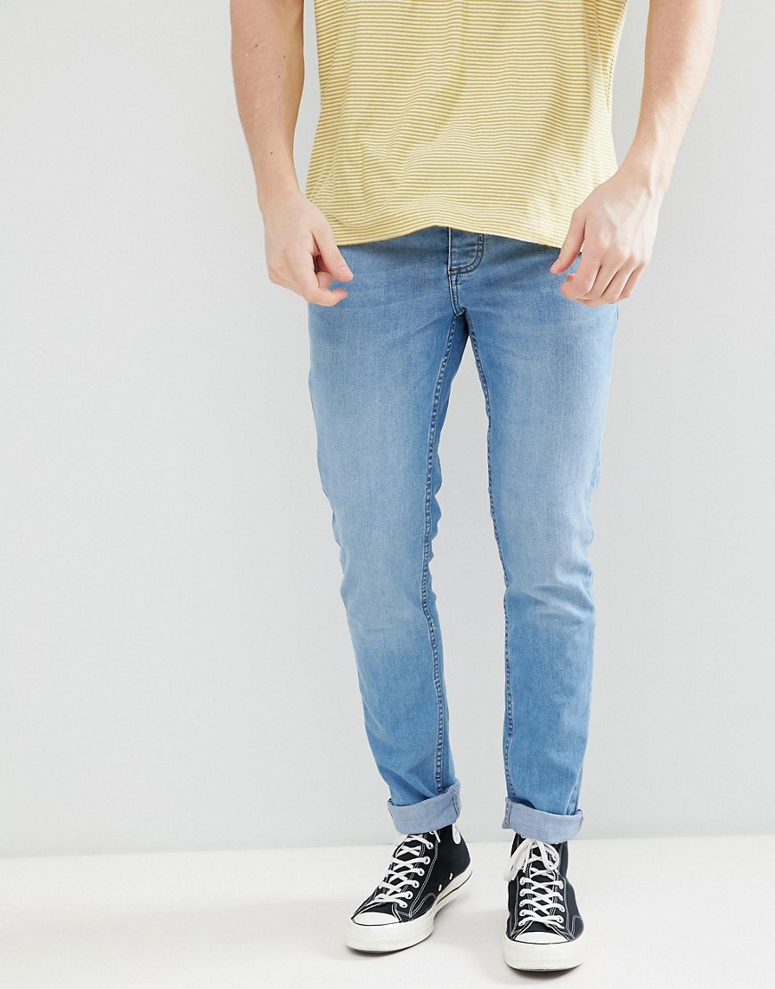 Saints Row - Skinny-fit jeans in middenblauw