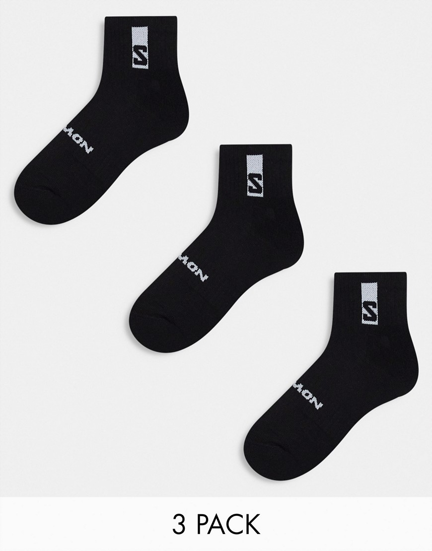 Salomon 3 pack of everyday unisex ankle socks in black