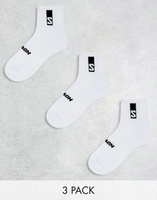 Salomon 3 pack of everyday unisex ankle socks in white - ASOS Price Checker