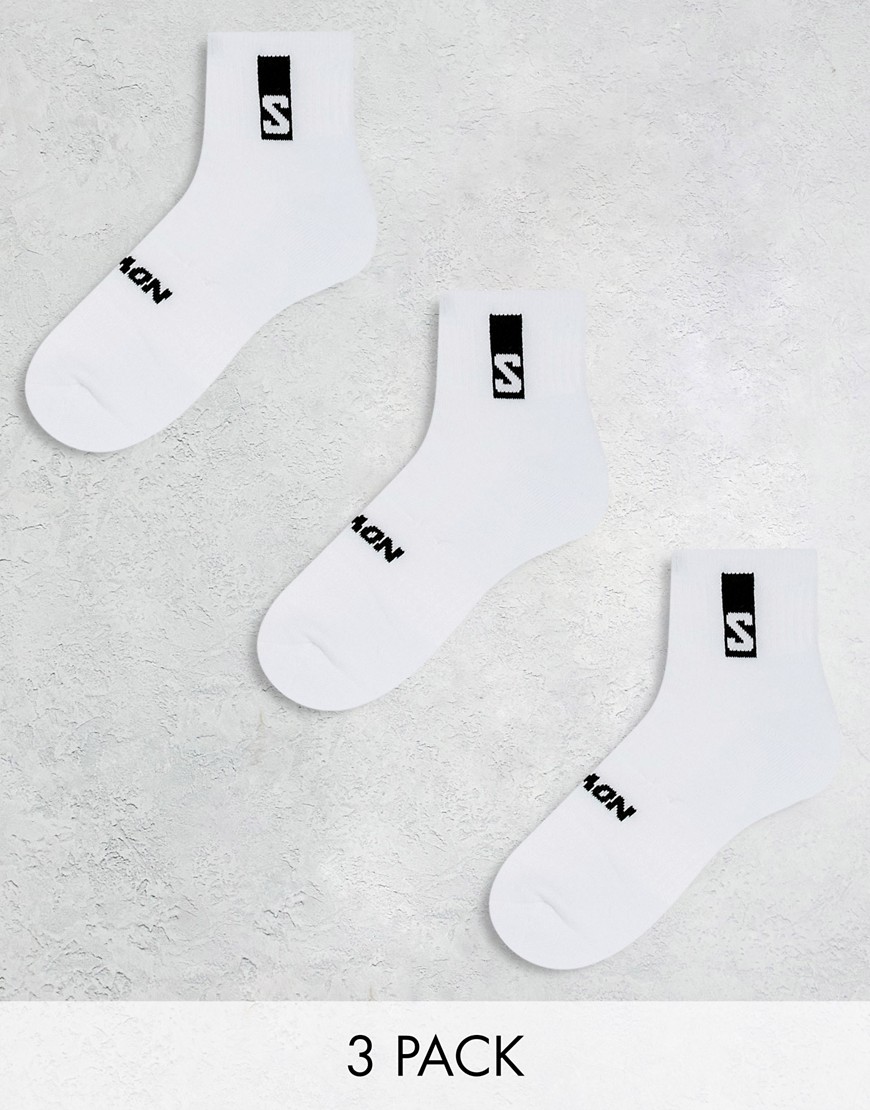Salomon 3 pack of everyday unisex ankle socks in white