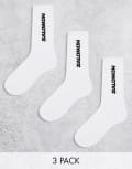 [Salomon] Salomon 3 pack of everyday unisex crew socks in white 7.5-10 White