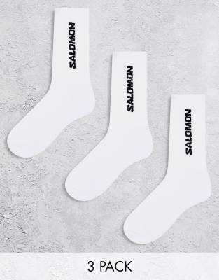 Salomon - 3er-Pack Unisex-Crew-Socken in Weiß