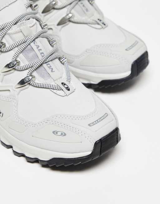 Salomon ACS+ CSWP waterproof trainers in lunar rock, silver metallic and black, 4 of 4