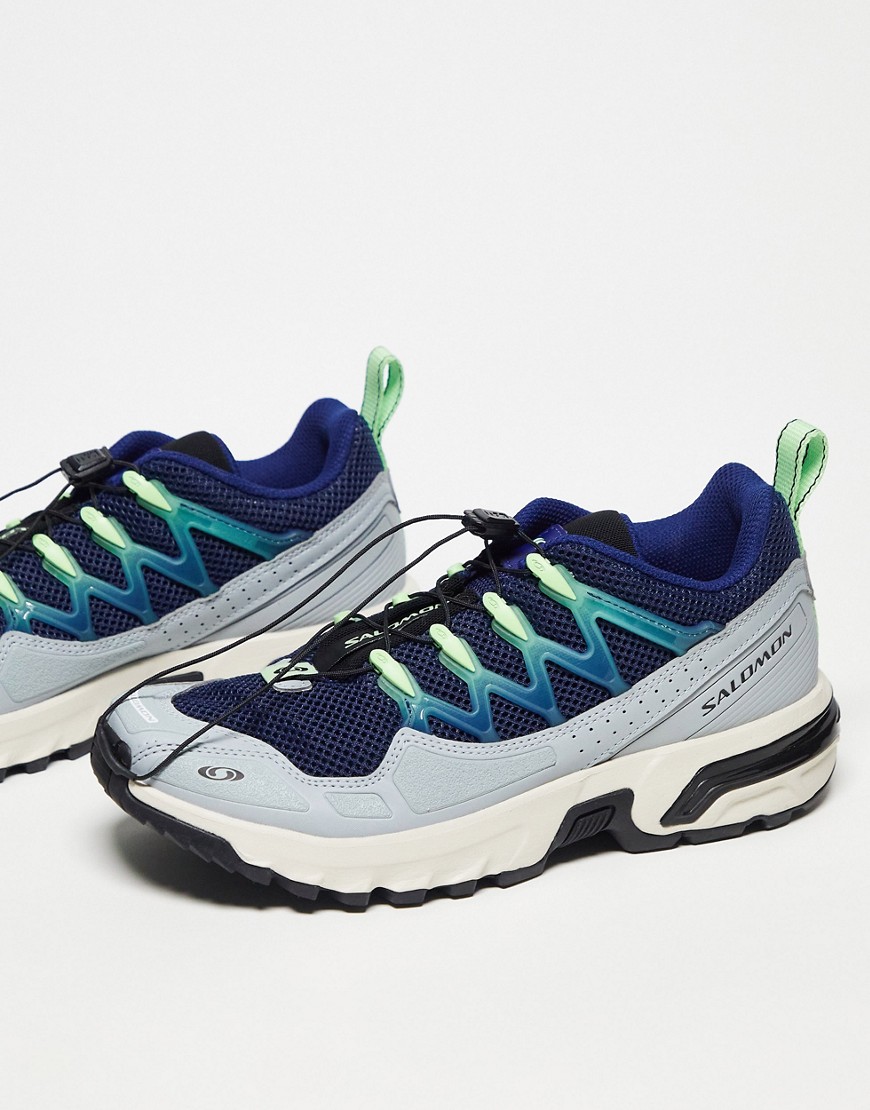 Salomon ACS+ OG trainers in quarry blue print and green ash-Navy