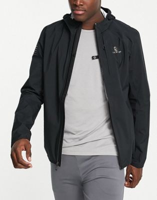 Salomon Bonatti waterproof hooded jacket in black