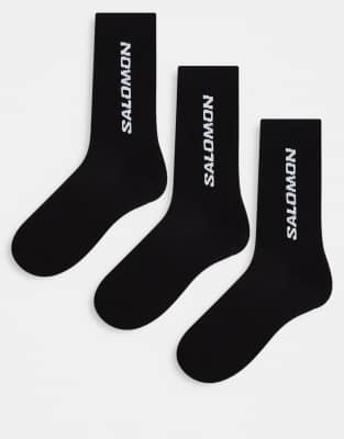 Chaussettes unisexes demi-équipage Alo Yoga pour hommes, noir