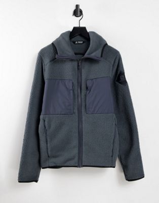 Salomon Snowshelter Ted zip through hoodie in grey