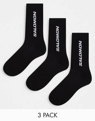 Salomon - Unisex - 3er-Pack Crew-Socken in Schwarz-Black