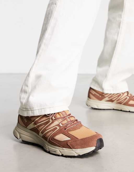 Salomon – X-Mission 4 – Rosa och beige unisex-sneakers i mocka, 4 av 4