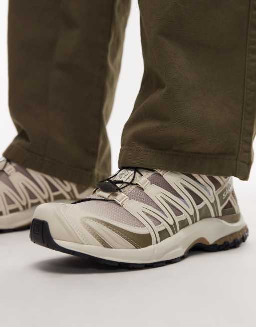 Salomon XA Pro 3D trainers in stone and almond milk, 4 of 5