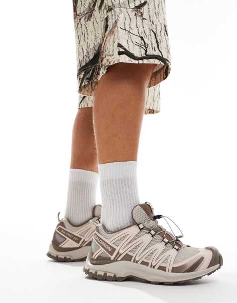 Salomon XA Pro 3D trainers in stone and brown - view 1
