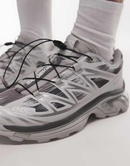 Salomon XT-6 Camo trainers in grey and white, 4 of 5