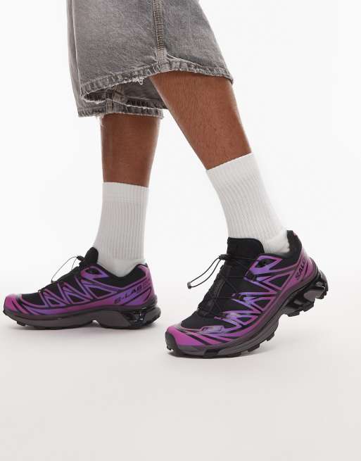 Salomon – XT-6 – Czarno-fioletowe buty sportowe z opalizującym wykończeniem