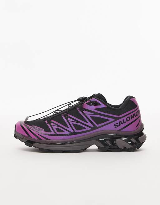 Salomon – XT-6 – Czarno-fioletowe buty sportowe z opalizującym