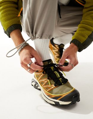 Salomon XT-6 Expanse trainers in cathay spice lizard and buttercup