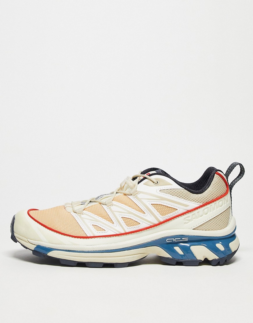 Salomon XT-6 Expanse trainers in almond cream and aegean blue-White
