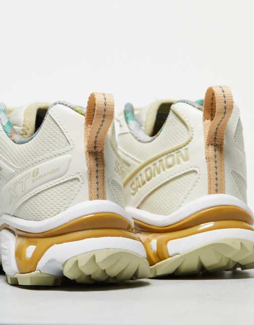 Salomon XT-6 Expanse unisex trainers in vanilla ice / desert sage / taffy, 3 of 4