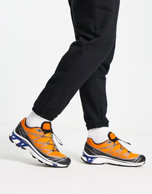 Salomon XT-6 Gore-Tex unisex trainers in orange and black , 3 of 4