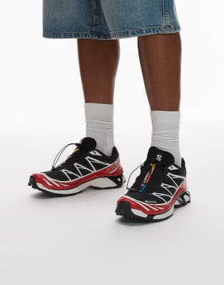 Salomon - XT-6 GTX - Sneaker in Schwarz, Flame Scarlet und Vanilla Ice
