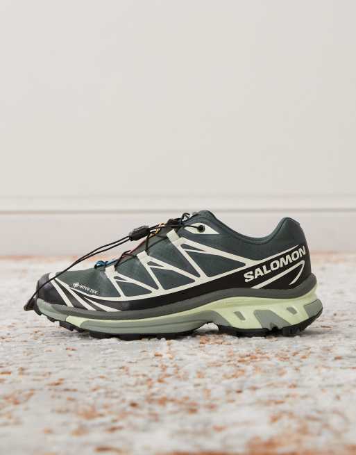 Salomon XT-6 GTX trainers in grey and lime ASOS