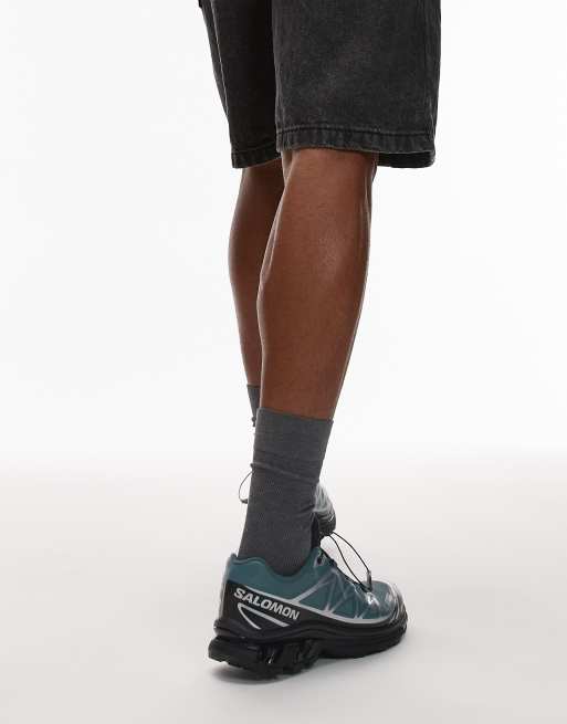 Salomon XT-6 GTX trainers in north atlantic green and silver