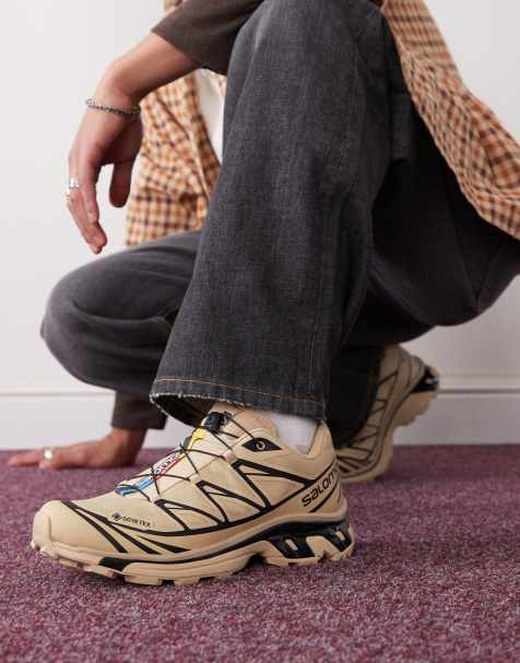 Salomon XT-6 GTX unisex trainers in safari and black - view 1