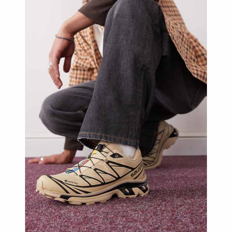 Salomon XT-6 GTX unisex trainers in safari and black | ASOS
