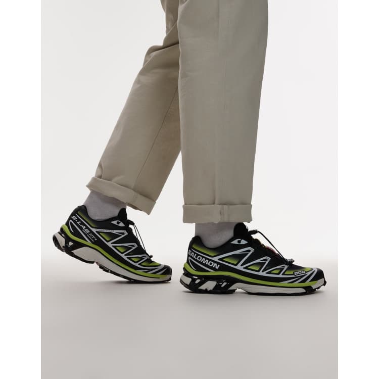 Salomon XT-6 Skyline trainers in black and maritime blue and sharp