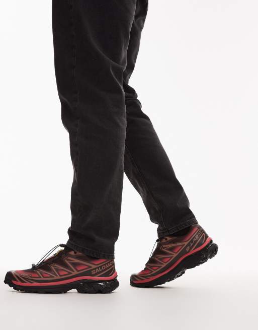 Salomon XT-6 Skyline trainers in black coffee and rouge red, 5 of 5