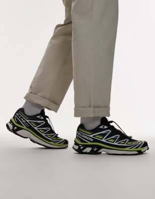 Salomon - XT-6 - Sneaker in Schwarz, Maritim-Blau und Knallgrün