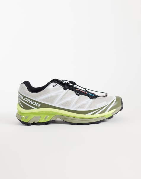 Salomon XT-6 sneakers i lunar rock og grøn - view 1