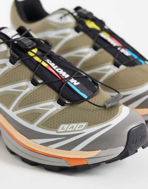 Salomon XT-6 sneakers i sølvsalvie og drageild, 4 af 5
