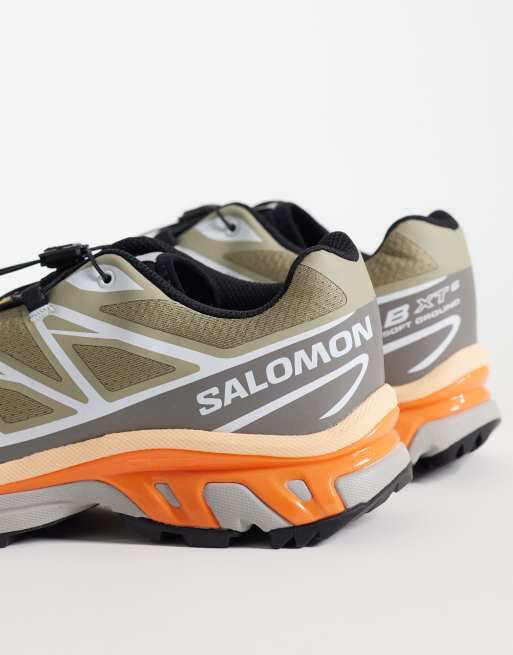 Salomon XT-6 sneakers in silver sage and dragon fire, 2 van 5