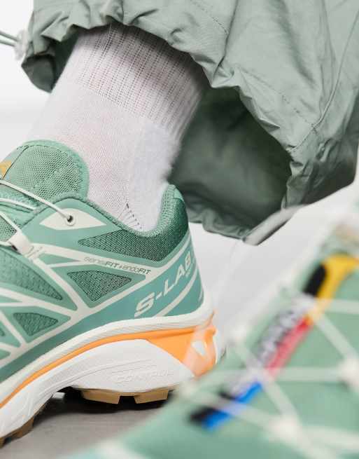 Salomon - XT-6 - Sneakers verde granito/Aquifer/arancione fiamma, 4 di 4