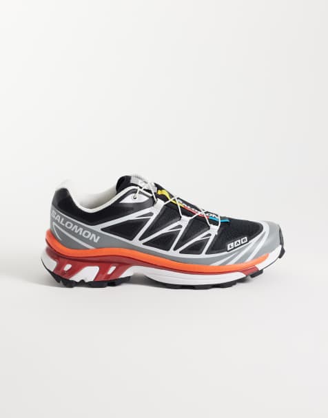 Salomon XT-6 trainers in alloy and lava falls - view 1
