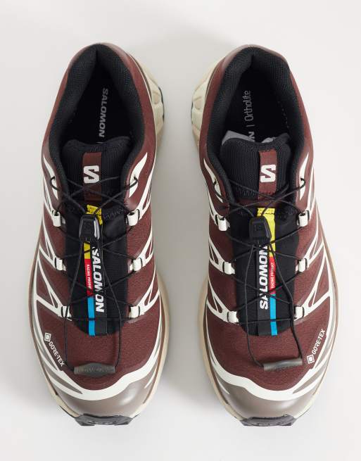 Salomon XT-6 trainers in bitter chocolate and vanilla ice, 3 of 5